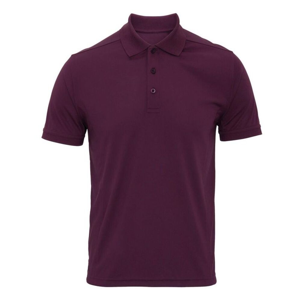 Premier Mens Coolchecker Pique Polo Shirt / Eggplant